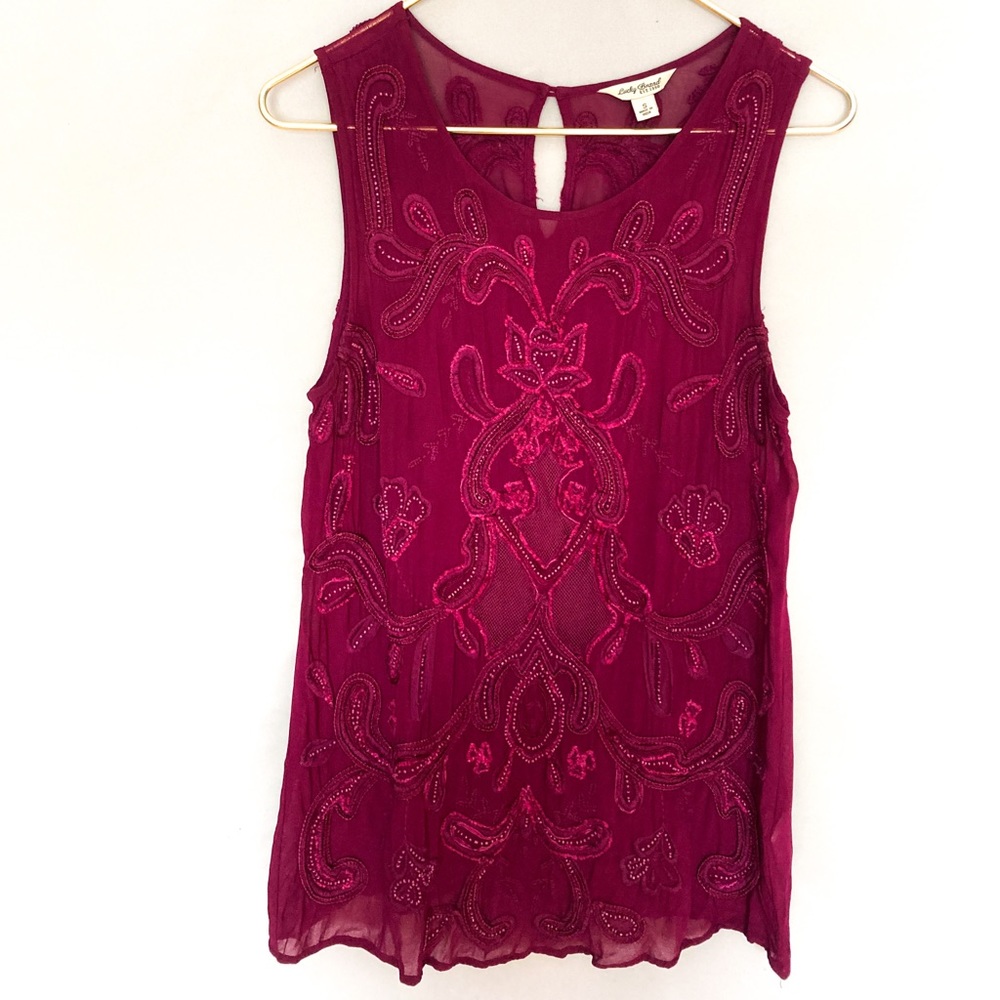 Hand Beaded Lucky Brand Top